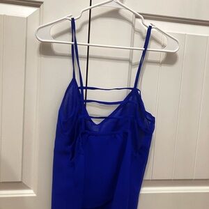 Vibrant Blue Asymmetrical Backless Camisole